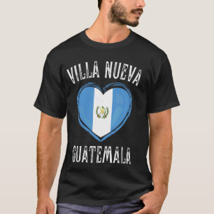 Guatemala Vlag Hart Villa Nueva Stad T-shirt