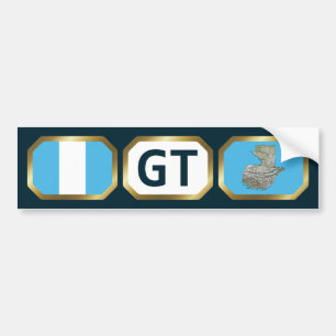 Guatemala Vlag Landkaart Code Bumpersticker