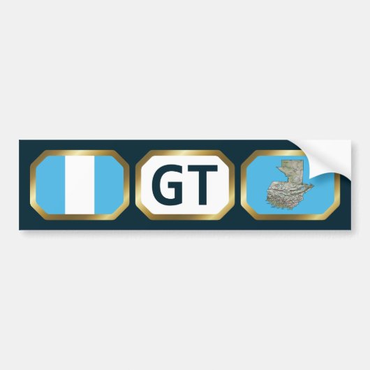 Guatemala Vlag Landkaart Code Bumpersticker (Voorkant)