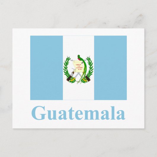 Guatemala vlag met naam briefkaart (Voorkant)