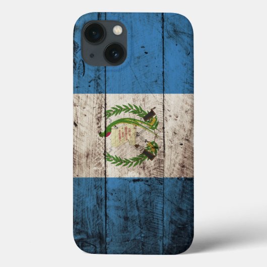 Guatemala Vlag op de Oude Hout Grain Case-Mate iPhone Case (Achterkant)
