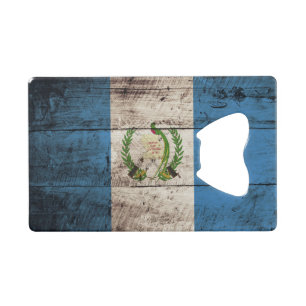 Guatemala Vlag op de Oude Hout Grain Creditkaart Flessenopener