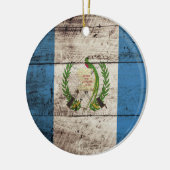 Guatemala Vlag op de Oude Hout Grain Keramisch Ornament (Links)