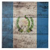 Guatemala Vlag op de Oude Hout Grain Tegeltje (Voorkant)