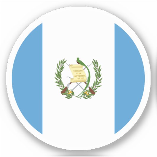 Guatemala Vlag Ronde Sticker (Voorkant)