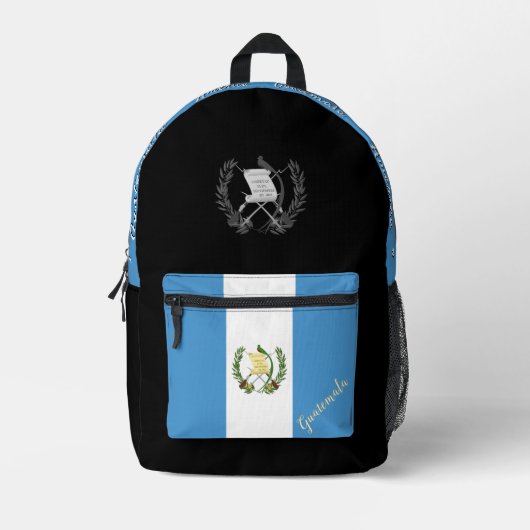 Guatemala Vlag rugzak, Guatemala, patriot zwart Bedrukte Rugzak (Voorkant)