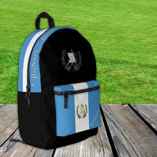 Guatemala Vlag rugzak, Guatemala, patriot zwart Bedrukte Rugzak