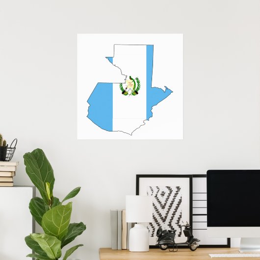 guatemala vlag : vorm silhouet symbool poster (Thuiskantoor)
