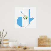 guatemala vlag : vorm silhouet symbool poster (Keuken)