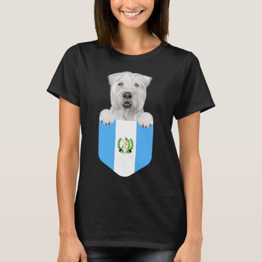 Guatemala Vlag Zachte Gecoate Tarwe Terriër Hond I T-shirt (Voorkant)