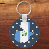 Guatemala - Vlaggenkaart over Polka Dots Sleutelhanger (Voorkant)