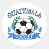 Guatemala voetbal design ronde sticker (Voorkant)