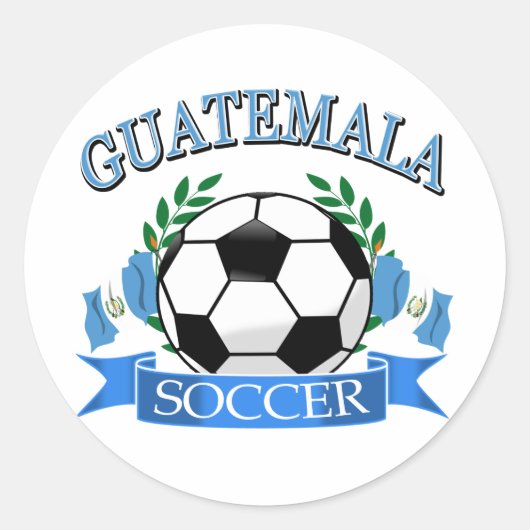Guatemala voetbal design ronde sticker (Voorkant)