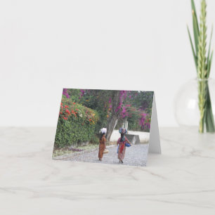 Guatemala Vrouwen, Vrouw, Bloemen, Traditionele Ju Kaart