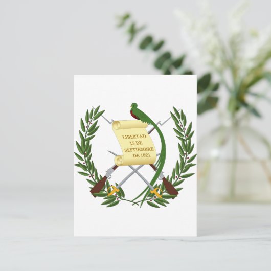 Guatemala wapenstilstand briefkaart (Staand voorkant)