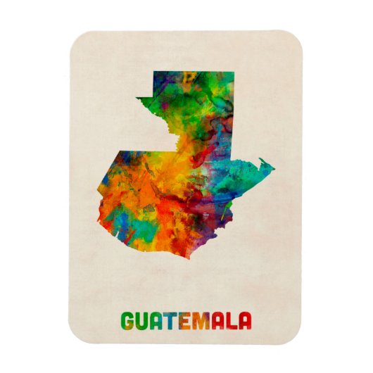 Guatemala Waterverf kaart Magneet (Verticaal)