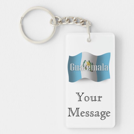 Guatemala Waving Flag Sleutelhanger (Voorkant)
