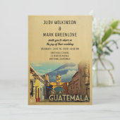 Guatemala Wedding Invitation  Middeleeuwen Kaart (Staand voorkant)
