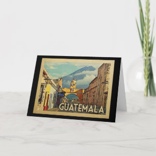 Guatemala Wenskaart Vintage Travel Kaart