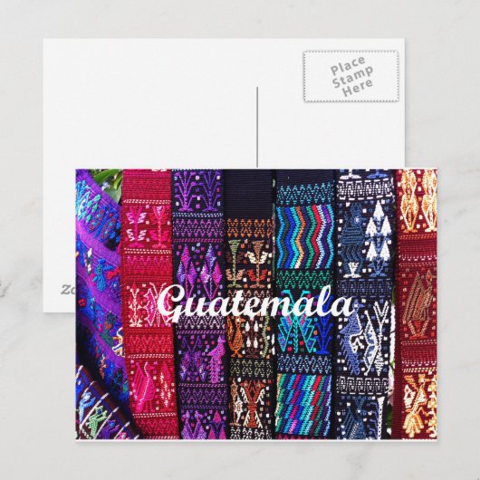 Guatemalaanse textielontwerpen briefkaart (Voorkant / Achterkant)