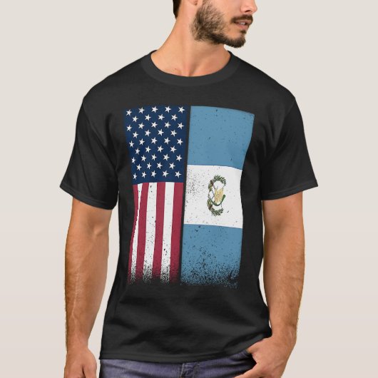 Guatemalan Flag  USA And Guatemala Flags Proud T-shirt (Voorkant)