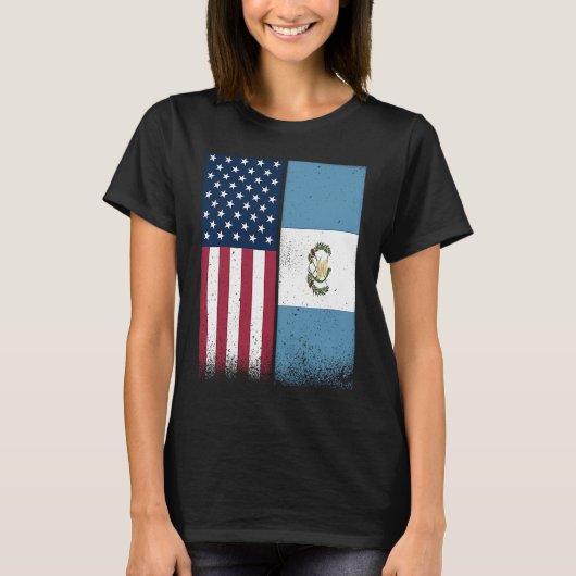 Guatemalan Flag  USA And Guatemala Flags Proud T-shirt (Voorkant)