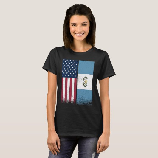 Guatemalan Flag  USA And Guatemala Flags Proud T-shirt (Voorkant volledig)