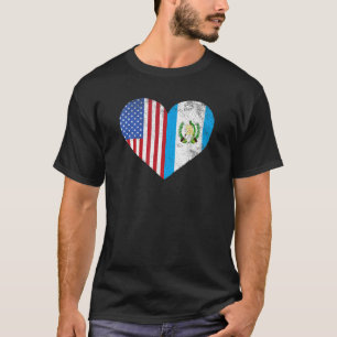 Guatemalteekse Amerikaanse vlag VS Guatemala hart T-shirt