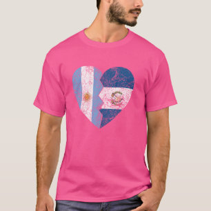 Guatemalteekse Argentijnse vlaggen hart Argentinië T-shirt