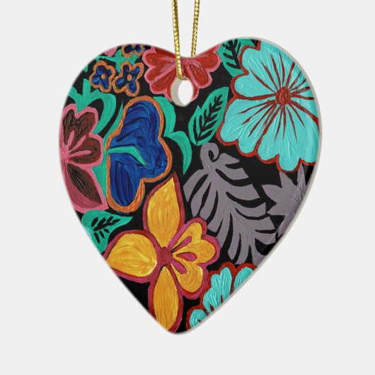 Guatemalteekse bloemen keramisch ornament (Links)