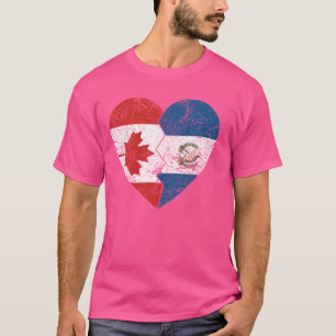 Guatemalteekse Canadese vlaggen hart Canada Guatem T-shirt