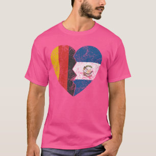 Guatemalteekse Duitse vlag Hart Duitsland Guatemal T-shirt