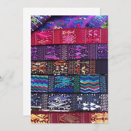 Guatemalteekse textieldesign bedankkaart (Voorkant / Achterkant)
