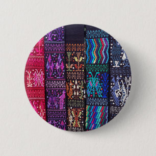 Guatemalteekse textieldesign ronde button 5,7 cm