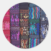 Guatemalteekse textieldesign ronde sticker (Voorkant)