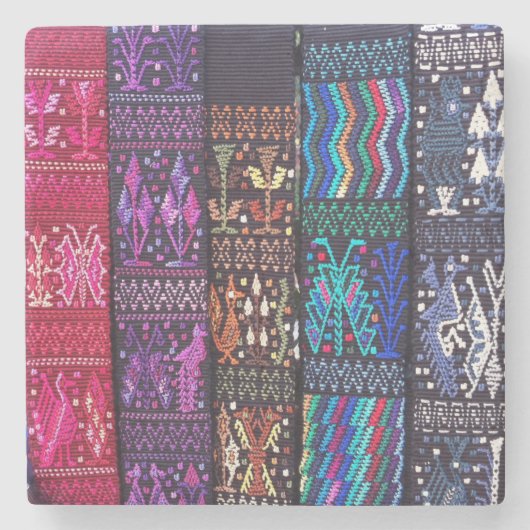 Guatemalteekse textieldesign stenen onderzetter (Voorkant)