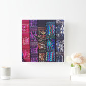 Guatemalteekse textieldesign vierkante klok (Huis)