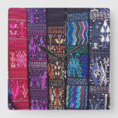 Guatemalteekse textieldesign vierkante klok (Voorkant)