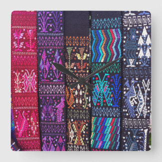 Guatemalteekse textieldesign vierkante klok