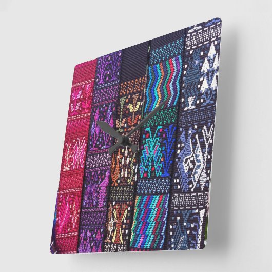Guatemalteekse textieldesign vierkante klok (Hoek)