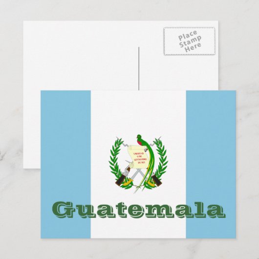 Guatemalteekse vlag briefkaart (Voorkant / Achterkant)