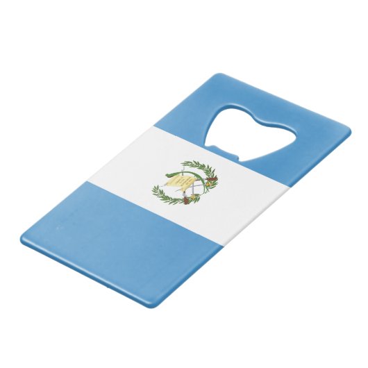 Guatemalteekse vlag creditkaart flessenopener (Achterkant Gekanteld)