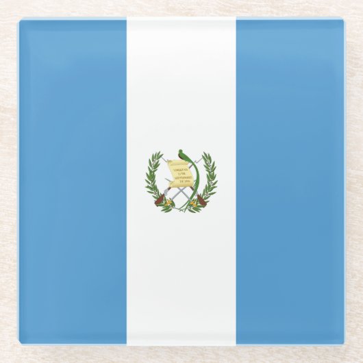 Guatemalteekse vlag glazen onderzetter (Voorkant)