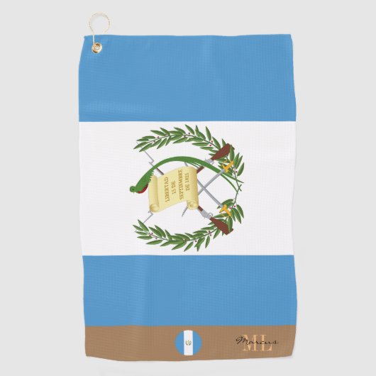 Guatemalteekse vlag & Guatemala monogrammed Golf h Golfhanddoek (Voorkant)