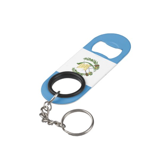 Guatemalteekse vlag mini flessenopener (Achterkant Gekanteld)