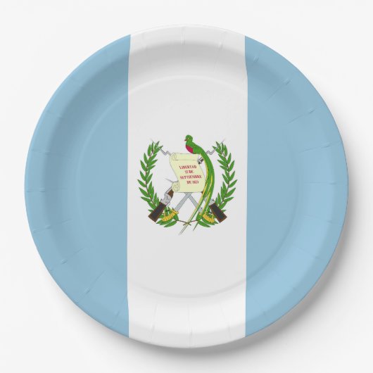 Guatemalteekse vlag papieren bordje (Voorkant)