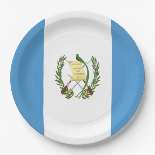Guatemalteekse vlag papieren bordje (Voorkant)