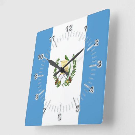 Guatemalteekse vlag vierkante klok (Hoek)