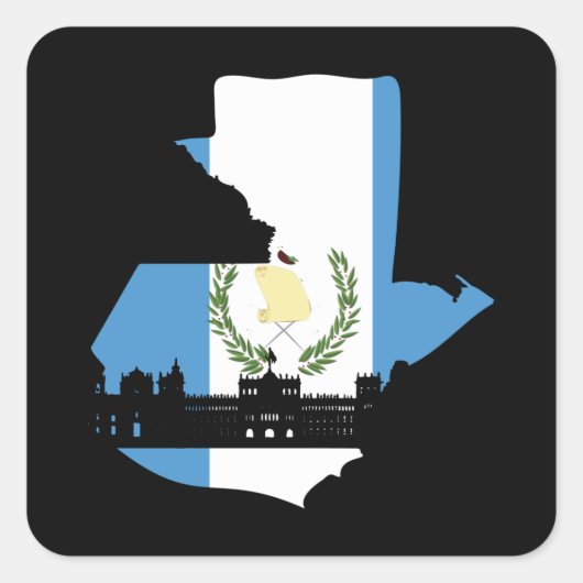 Guatemalteekse vlag vierkante sticker (Voorkant)