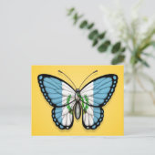 Guatemalteekse vlindervlag op geel briefkaart (Staand voorkant)